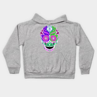 sugar skull candy in wrestling mask ecopop Kids Hoodie